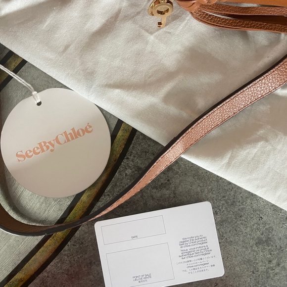 NWT See by Chloe Genuine Calfskin Joan Shoulder Bag, Chestnut - Picture 5 of 7